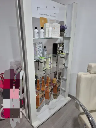 Estantería Metálica con Estantes de Cristal