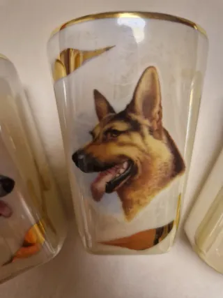 Cuatro vasos chupito porcelana vintage