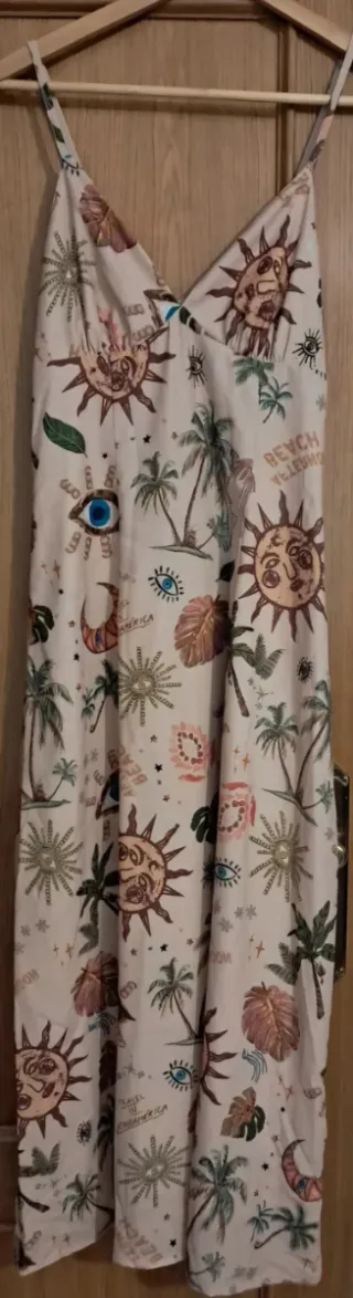 Vestido estampado sol y palmeras