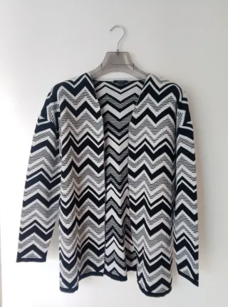 Cardigan grigio con cintura Tg M donna