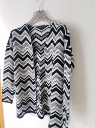 Cardigan grigio con cintura Tg M donna