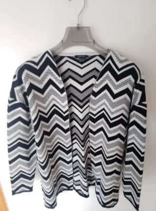 Cardigan grigio con cintura Tg M donna