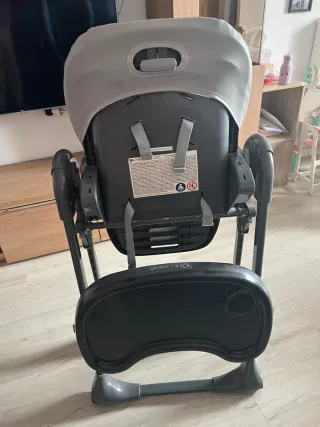 Trona Kinderkraft gris plegable