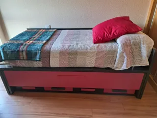 Cama nido juvenil con escritorio y cajoneras
