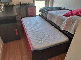 Cama nido juvenil con escritorio y cajoneras