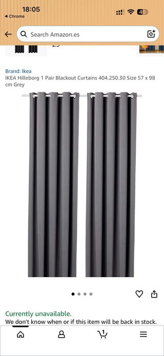 Cortinas Hilleborg IKEA Negras