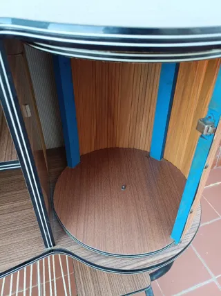 Mueble bar vintage metal y madera