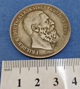 Moneta 5 Marchi Impero Tedesco 1888