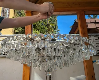 Lámpara de techo cristal 60cm 8 focos