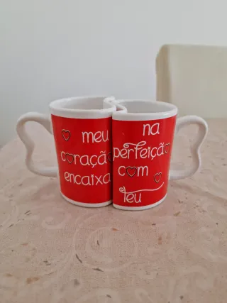 Conjunto Caneca de encaixe de Casal Amo-te