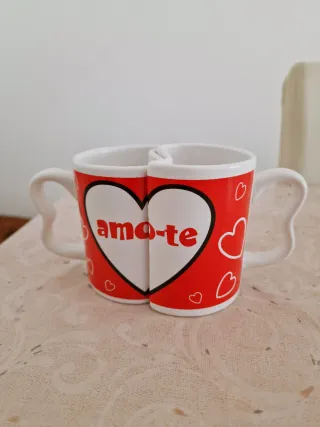 Conjunto Caneca de encaixe de Casal Amo-te