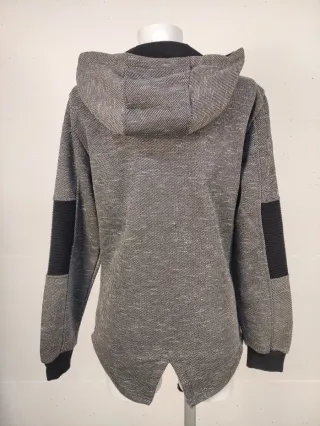 Felpa con cappuccio uomo grigio/nera