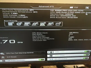 Motherboard MSI b550m Pro-vdh com problemas