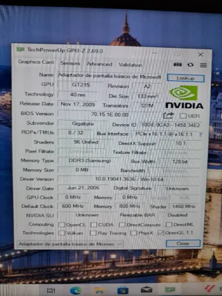 Tarjeta Gráfica Nvidia GT 240 con salida HDMI
