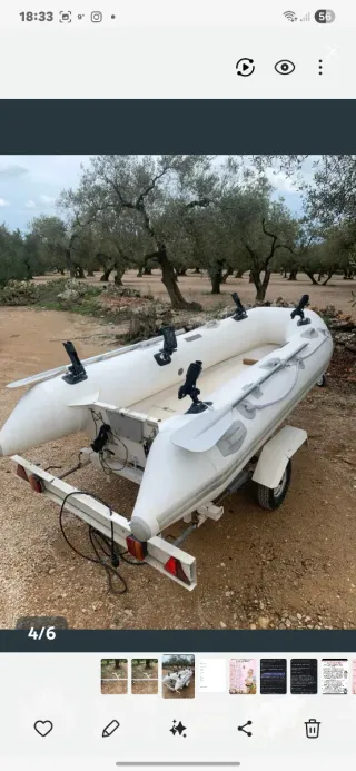 Semirrígida 2.70m + Motor Johnson 6cv + Remolque