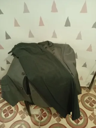 Traje americana y pantalón gris