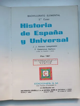 Historia de España y universal. S. M.