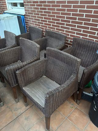 Sedie da esterno in vimini (6 unità)