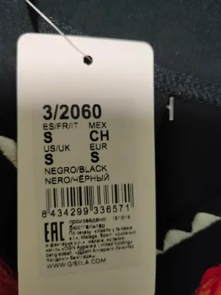 Caftán Gisela Talla S Negro Nuevo