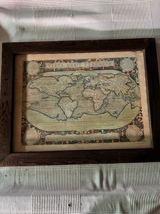Cuadro Antiguo Typus Orbis Terrarum 75 x 58 cms