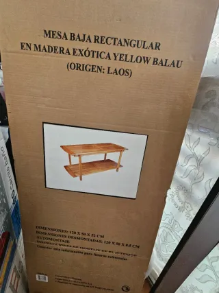 Tavolo basso rettangolare in legno esotico Yellow Balau