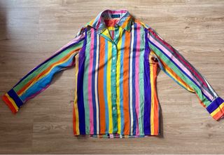 Camisa vintage rayas multicolor 70s