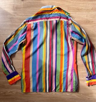 Camisa vintage rayas multicolor 70s