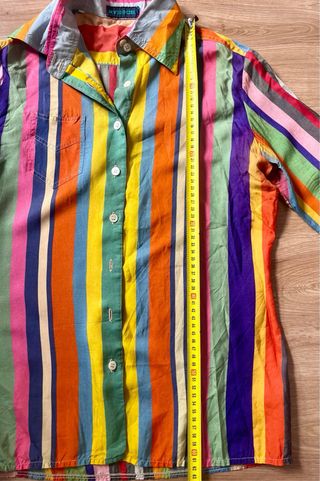 Camisa vintage rayas multicolor 70s