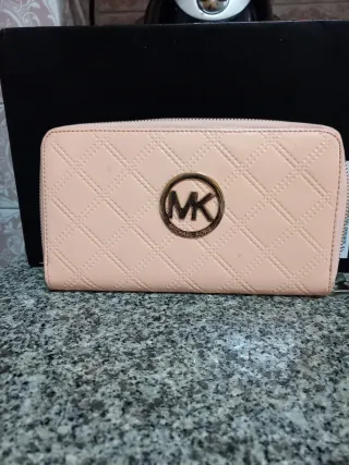 Carteira Michael Kors Rosa Dourada Nova