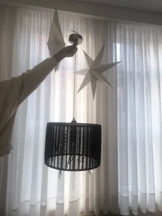 Lámpara colgante con cuentas de cristal