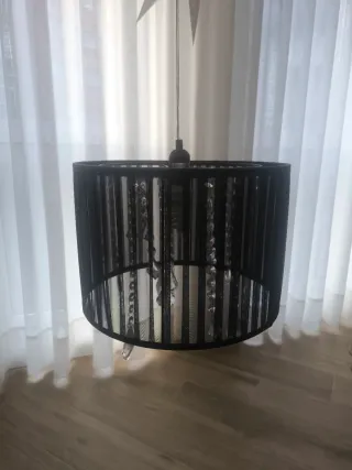 Lámpara colgante con cuentas de cristal