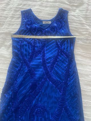 Vestido Shima azul con lentejuelas