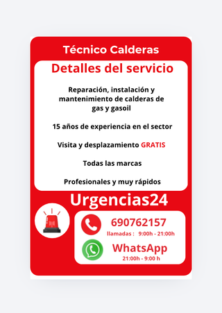 REPARAR CALDERA GRATIS VISITA, TECNICO CALDERA