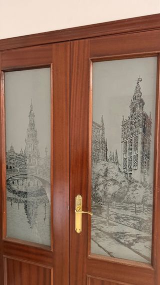 Puerta de salón/cristal grabado