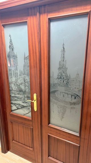 Puerta de salón/cristal grabado