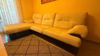 Sofá chaise longue beige