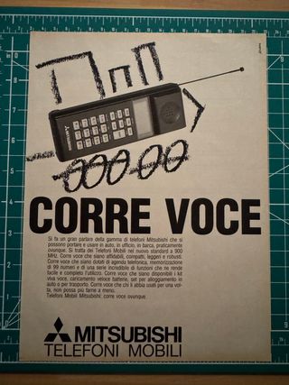 Pubblicità Mitsubishi Telefoni Mobili Vintage 1991