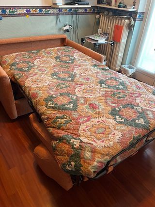 Divano letto 100 cm arancione tessuto