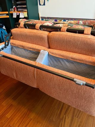 Divano letto 100 cm arancione tessuto