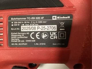 Taladro, Einhell Martillo Perforador TC-RH 620