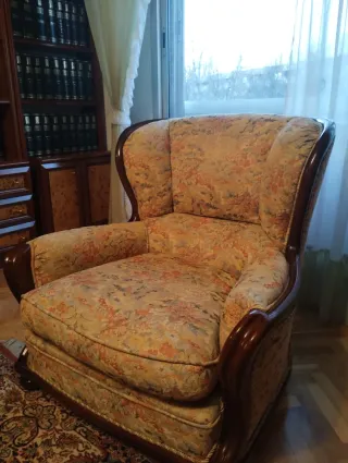 Sofá 3 plazas y 2 butacas tela floral