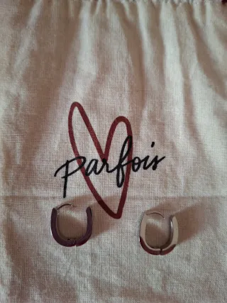 Pendientes aro Parfois acero plateado