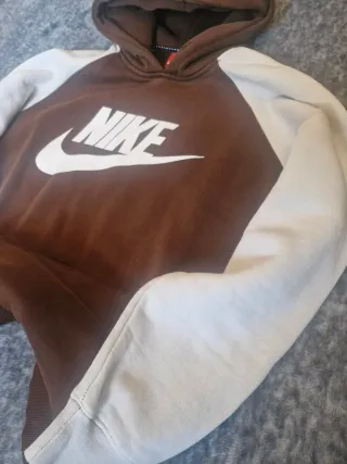 NIKE Vintage Hoodie Brown Cream oversize y2k