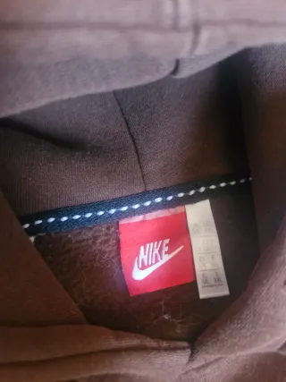 NIKE Vintage Hoodie Brown Cream oversize y2k