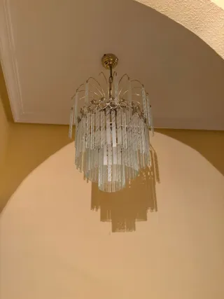 Juego 2 Lámparas Cristal y Metal