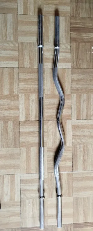 Barras de pesas/mancuernas cromadas