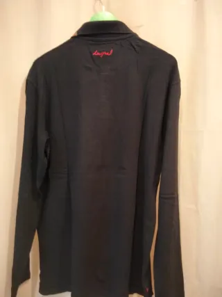 Polo Desigual manga larga hombre negro