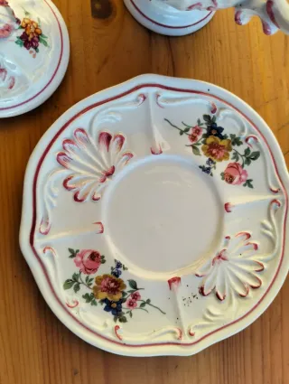 Lattiera antica porcellana floreale