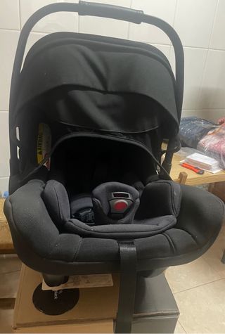 coche para bebé de 3 piezas ,negro y gris