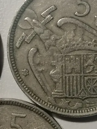 5 Monedas de  5 Pesetas 1957